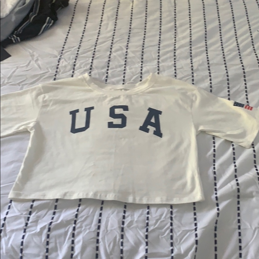 USA cropped tee